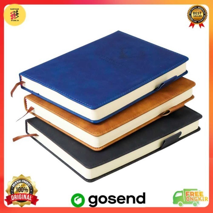 

Buku Catatan Cover Kulit Kertas A5 Multifungsi Kerja Notebook Notepad