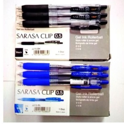 

Pulpen Pen Zebra Sarasa Clip Gel size 0.5 Hitam / Biru