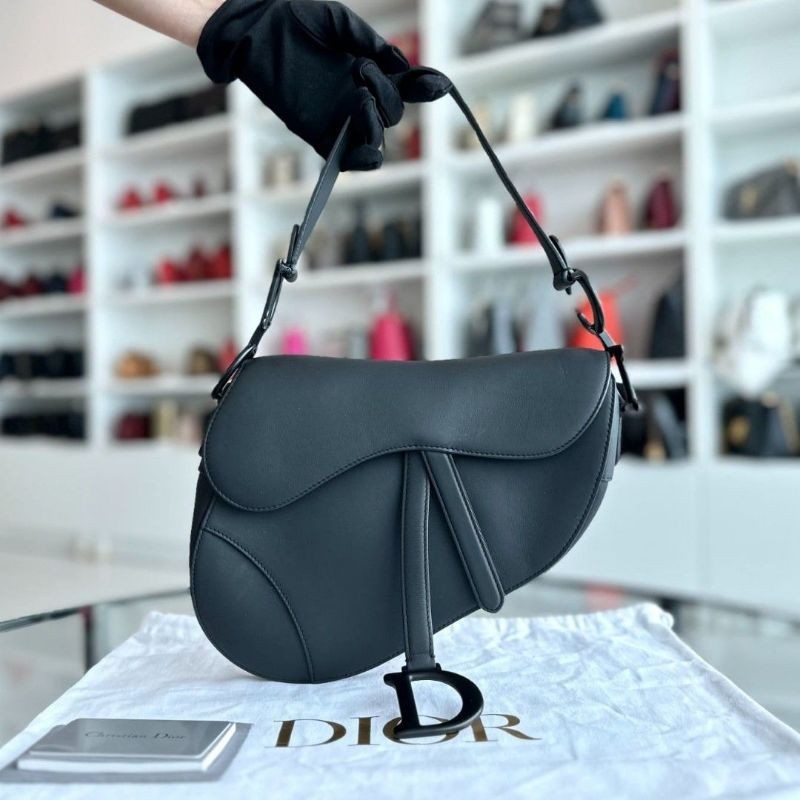 Dior Saddle Medium Full Black Authentic