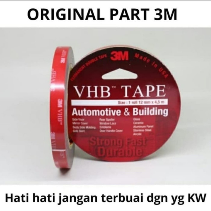 

HOT SALE DOBLE TAPE 3M vhb 12mm x 4,5m ASLI 3M ORIGINAL