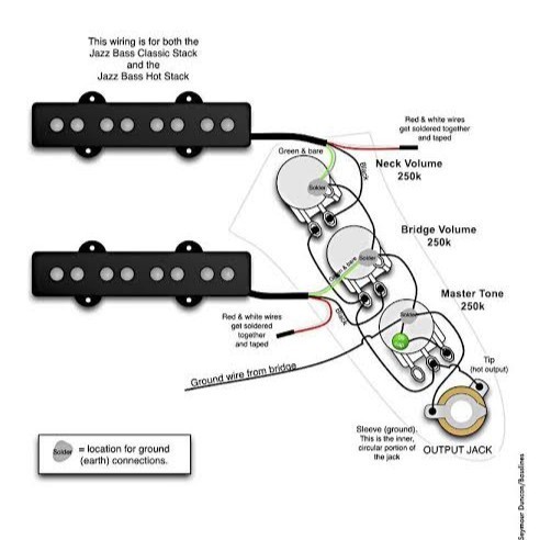 Ongkos Wiring Rangkaian Jazz Bass Guitar