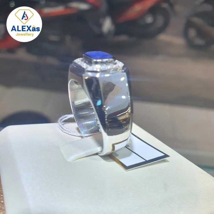 Cincin Berlian Eropa Pria Natural Diamond Platinum 300 Asli