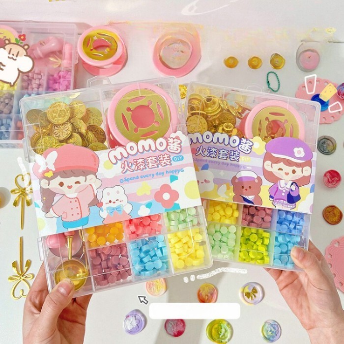 

Terlaris [LBS] Wax Seal Set Momo Colorful Bead Lilin Segel Stampel Sealing SALE