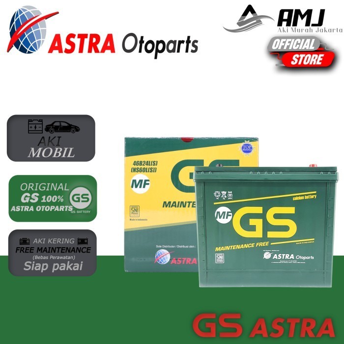 Aki Mobil Honda Hrv Gs Astra Ns60Ls Aki Kering 12V / 45 Ah