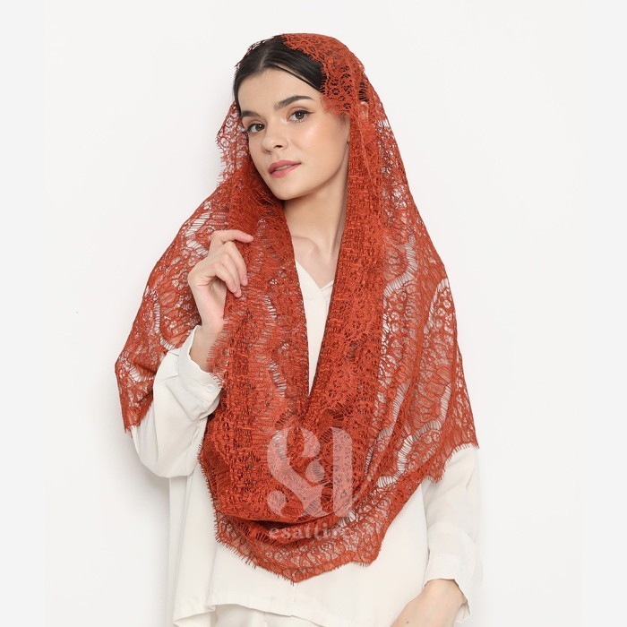Kerudung Pashmina Hijab Lace Lebaran Instant Esattire