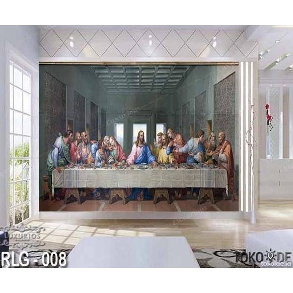 Wallpaper Dinding Custom 3D Kristen Lukisan Tuhan Yesus Gambar Maria