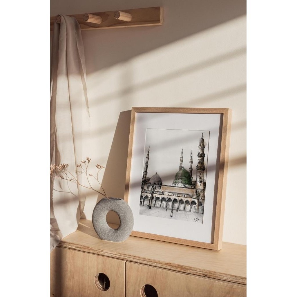 Lukisan Sketsa Masjid Nabawi Madinah - Dekorasi Kamar Islami