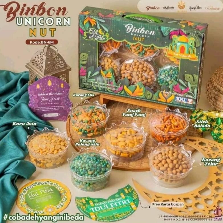 

CR - Binbon Unicorn Nut - Paket Hampers bingkisan Lebaran aneka kacang kacangan TERLARIS