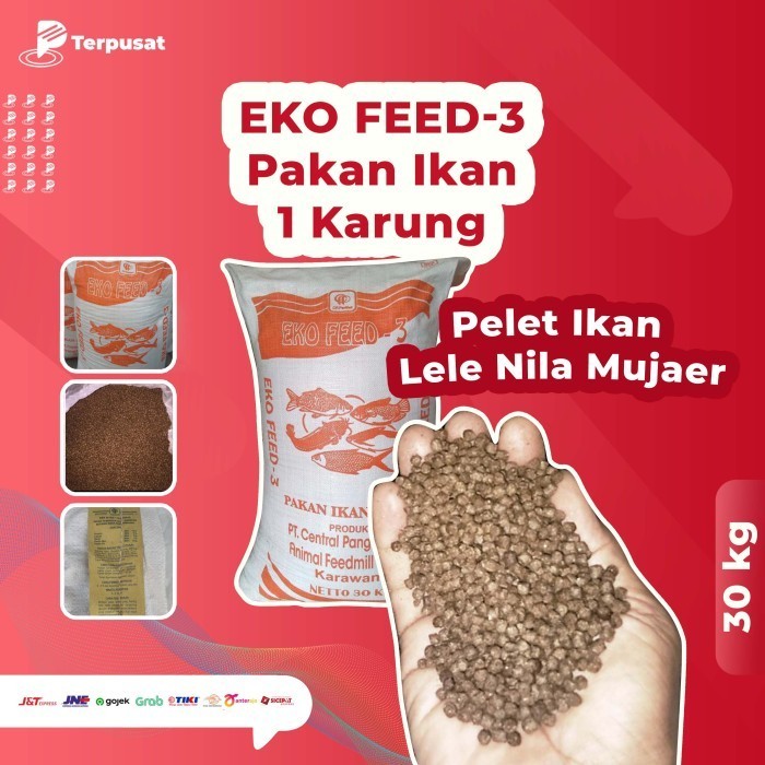 Pelet Ikan Lele Nila Mujaer - Eko Feed 3 Per Sak / 30Kg