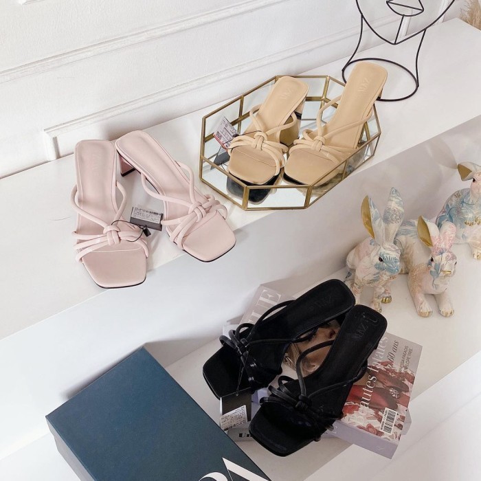 Sandal Zara Strappy Heels Original Branded Wanita Terbaru Cl447