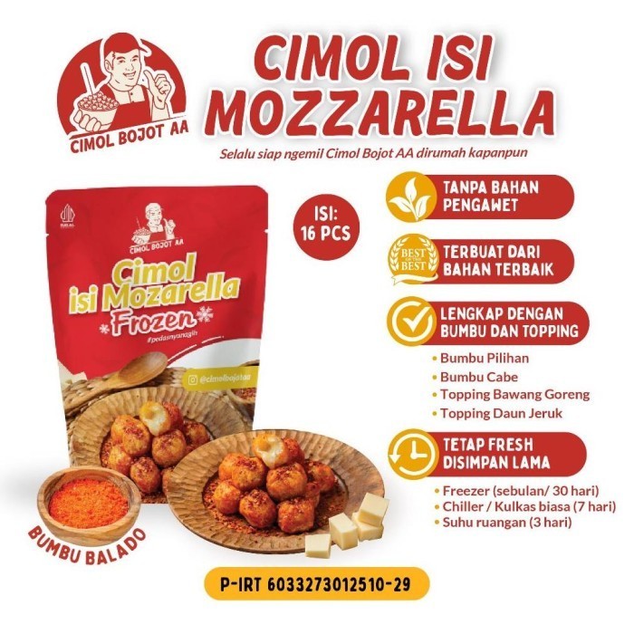 

Uinn - Cemilan Cimol Mozzarella/Cimol Bojot Aa Mozzarella Frozen Food