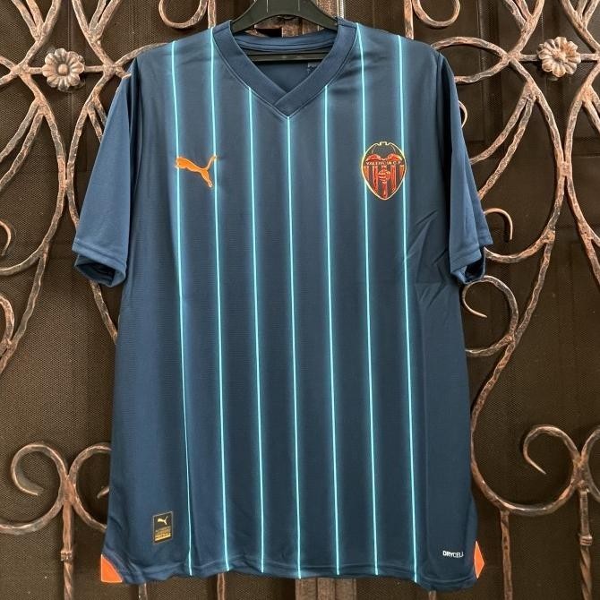 Jersey Kaos Bola Valencia Away 2023/2024 23/24 Original Veylineolive