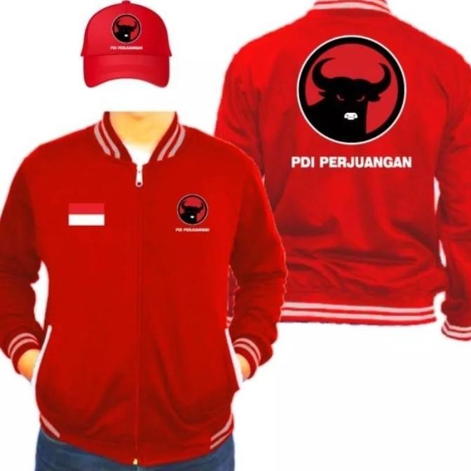 JAKET VARSITY RESLETING PARPOL PDI PERJUANGAN PDIP FREE TOPI JARING . TSABITASARIN12