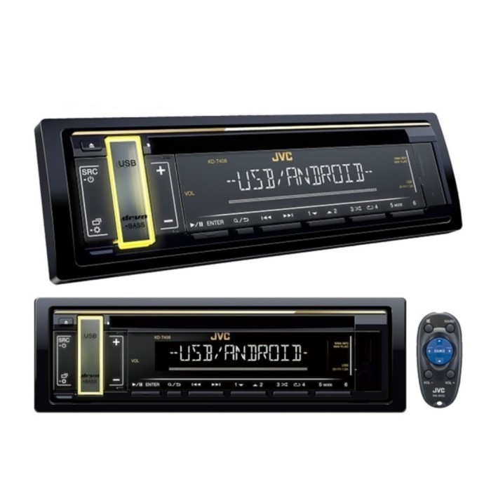 Masih Single Din Jvc Kd T408 Cd Usb Aux 3X Rca - Jvc Kd T408 - Jvc Kdt408
