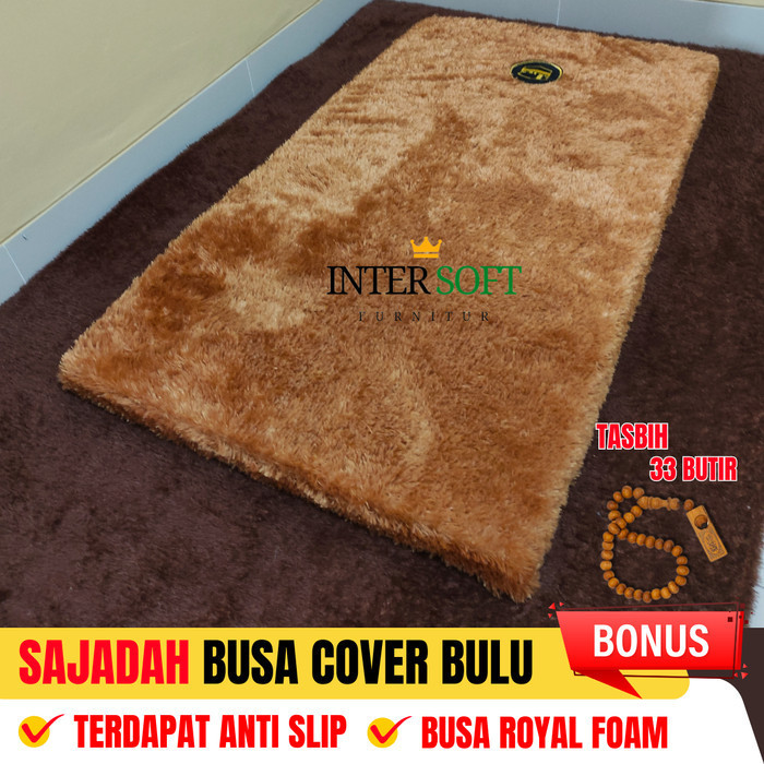 Sajadah Bulu Premium Single Size Sejadah Tebal Busa Alas Sholat