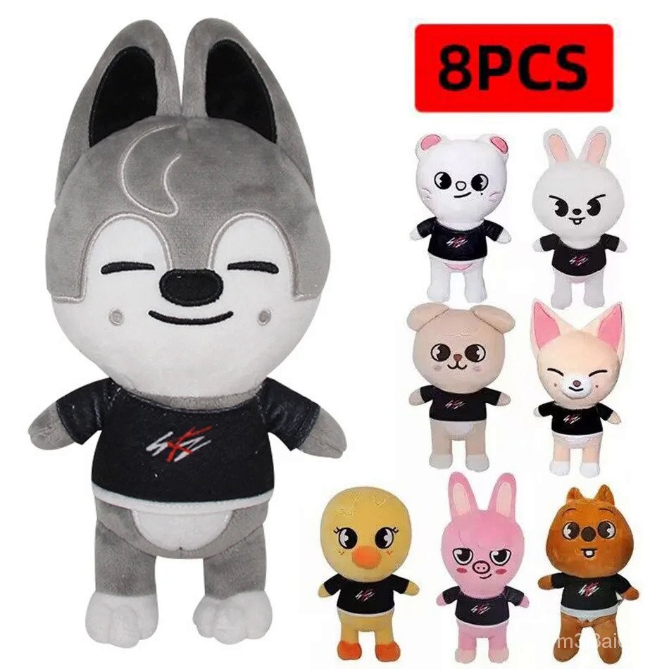 Skzoo Plush Toys 20cm Stray Kids Plush Wolf Chan Cartoon Stuffed Animal Plushies Doll Kawaii Compani