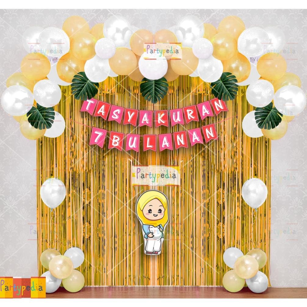 "Diskon Gila" BACKDROP DEKORASI TASYAKURAN 7 BULANAN KEHAMILAN ||