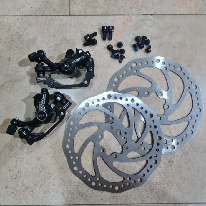 DISC BRAKE SET LITEPRO ROTOR CALIPER MEKANIK REM CAKRAM MT200 TEKTRO