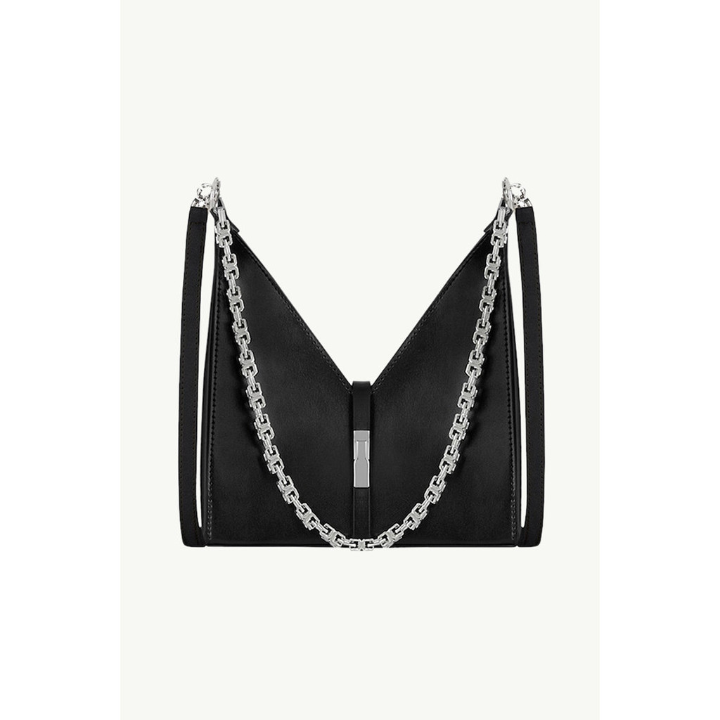 GIVENCHY Mini Cut Out Crossbody Bag in Black Smooth Box Calfskin Leather with Chain