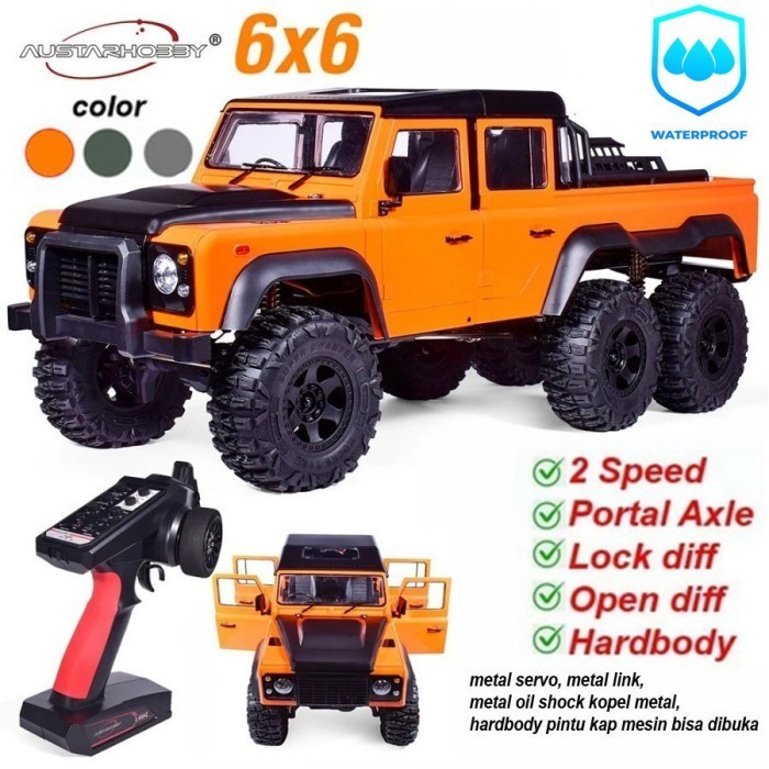AUSTAR D130 6X6 RTR Hard Body Defender 1/10 RC Car Crawler rep trx6