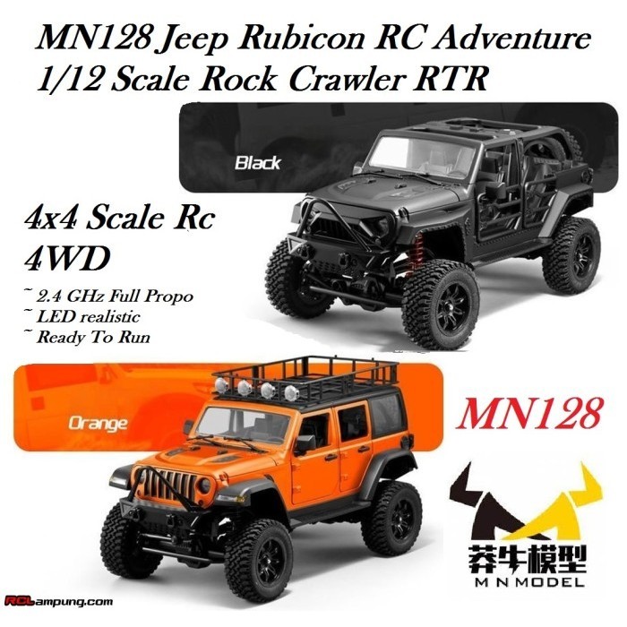 MN128 Jeep Rubicon RC Adventure 1/12 Scale Rock Crawler RTR