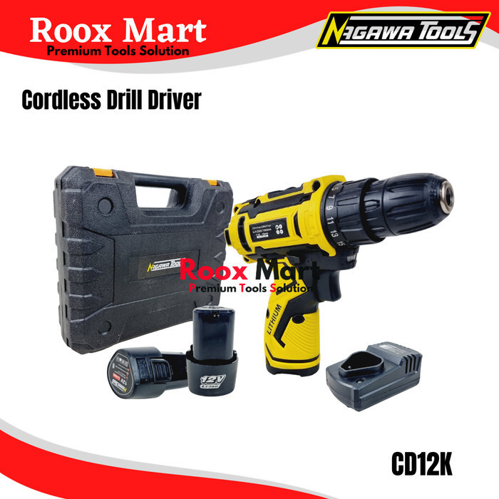 CORDLESS DRILL DRIVER 12V MESIN BOR BATERAI NAGAWA DC12K