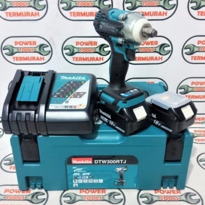 MESIN IMPACT WRENCH CORDLESS DTW 300 RTJ MAKITA DTW300RTJ ORIGINAL