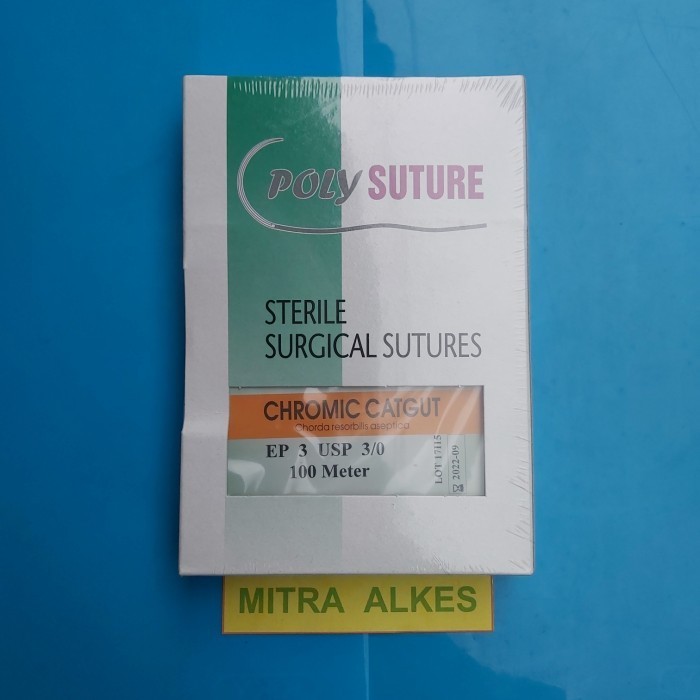 Benang Chromic Catgut Polysuture. Sterile Surgical Sutures Poly Suture