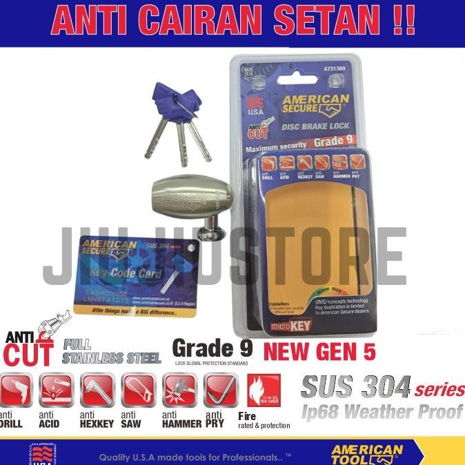 GEMBOK MOTOR ANTI MALING - GEMBOK CAKRAM MOTOR AMERICAN SECURE