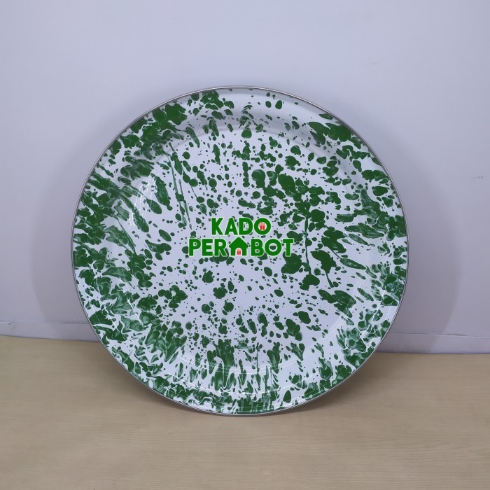 NAMPAN ENAMEL BULAT - NAMPAN ENAMEL LURIK - NAMPAN BULAT 40CM