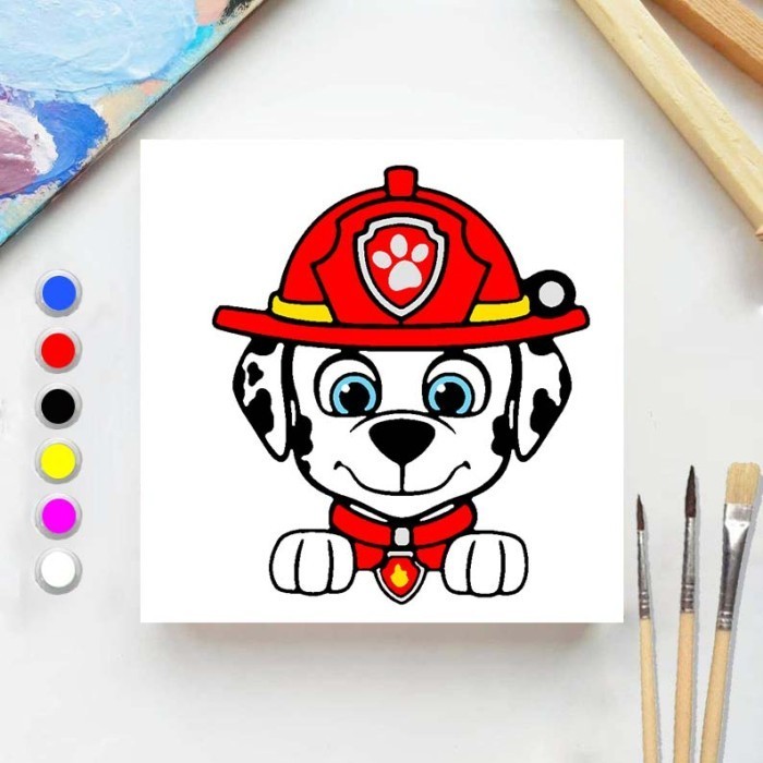 

Paint By Number Paw Patrol 1 20X20 Painting Kit/Set Melukis Anak