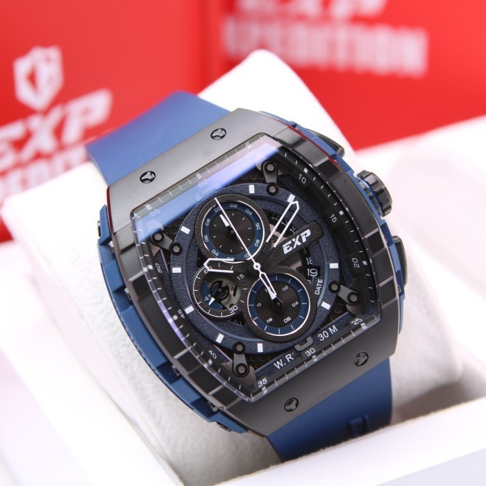 E6782 E 6782 BLACK BLUE DIAL BLUE PRIA RUBBER. ORIGINAL