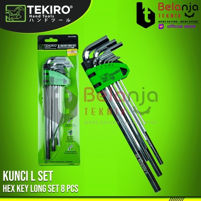 Tekiro Kunci L Set Panjang 8 Pcs Mm - Kunci L Set Panjang Tekiro