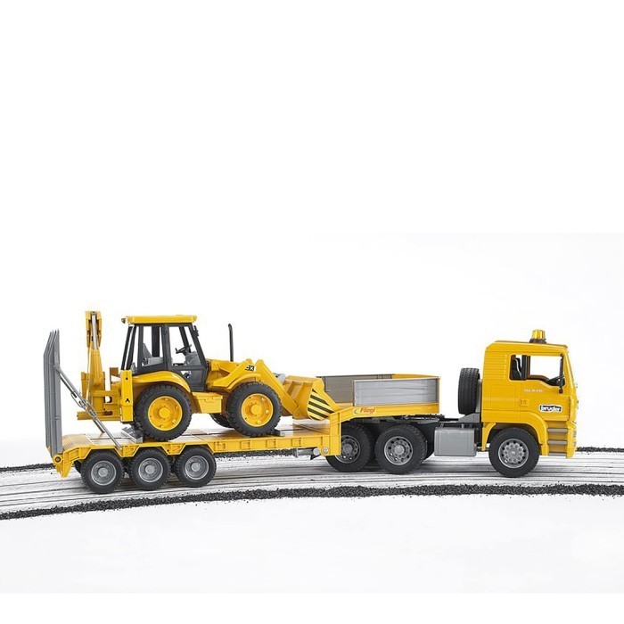 Bruder Toys 2776 MAN TGA Low loader Truck with JCB 4CX Backhoe Loader
