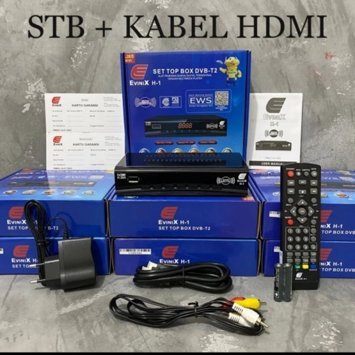 Set Top Box Tv Digital EVINIX H1 - Dvbt2 STB Receiver TV free HDMI