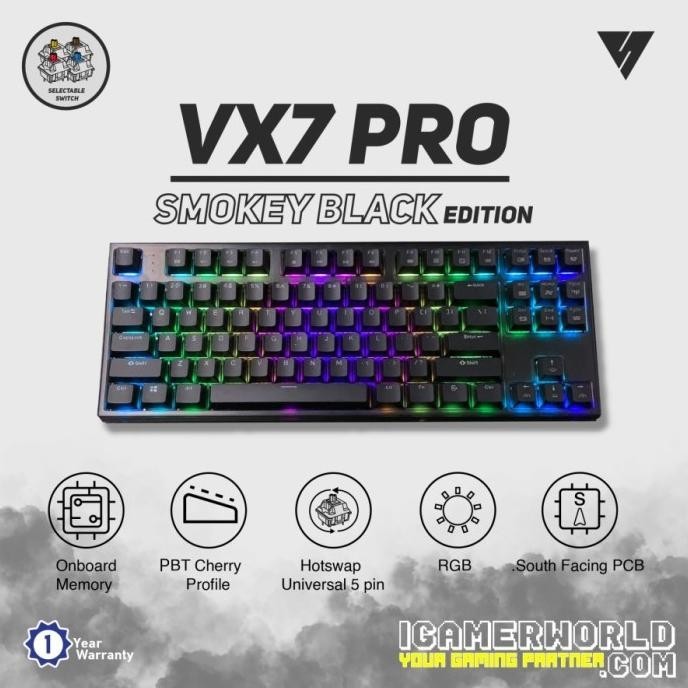 New Vortex Series Vx7 Pro Smokey Rgb Hotswap Mechanical Gaming Keyboard