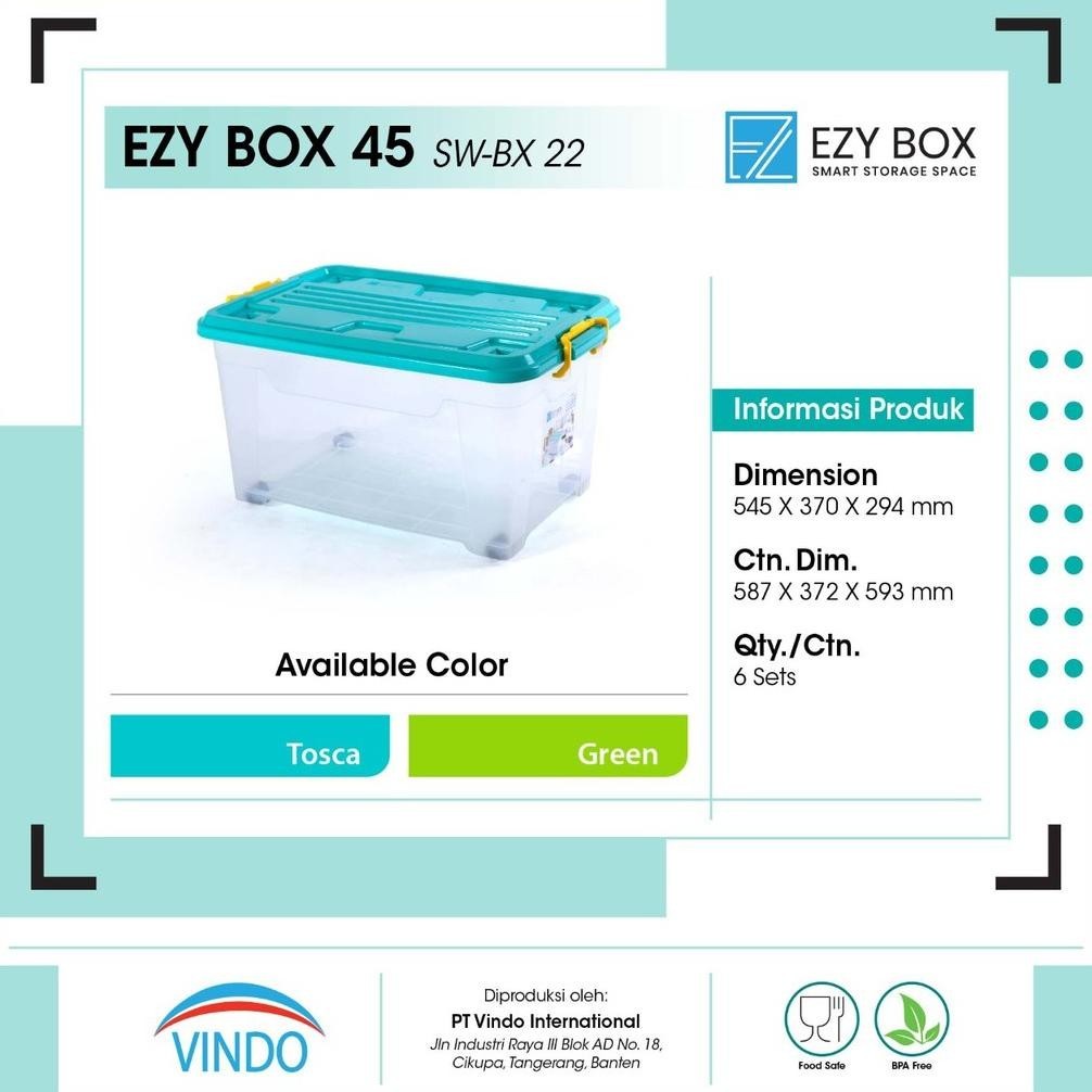 Ezy Box Container Box Plastik 45 Liter Kotak Penyimpanan