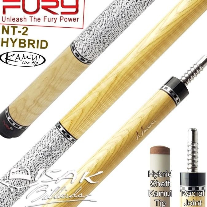 PROMO FURY HYBRID NT-2 CUE - LOW DEFLECTION SHAFT STICK BILLIARD KAMUI TIP HIGH QUALITY
