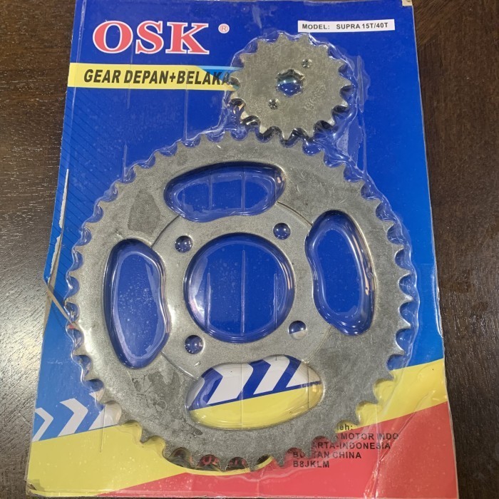 OSK SUPRA GEAR PAKET DEPAN BELAKANG 15T 40T MOTOR GIR SET X OLD LAMA