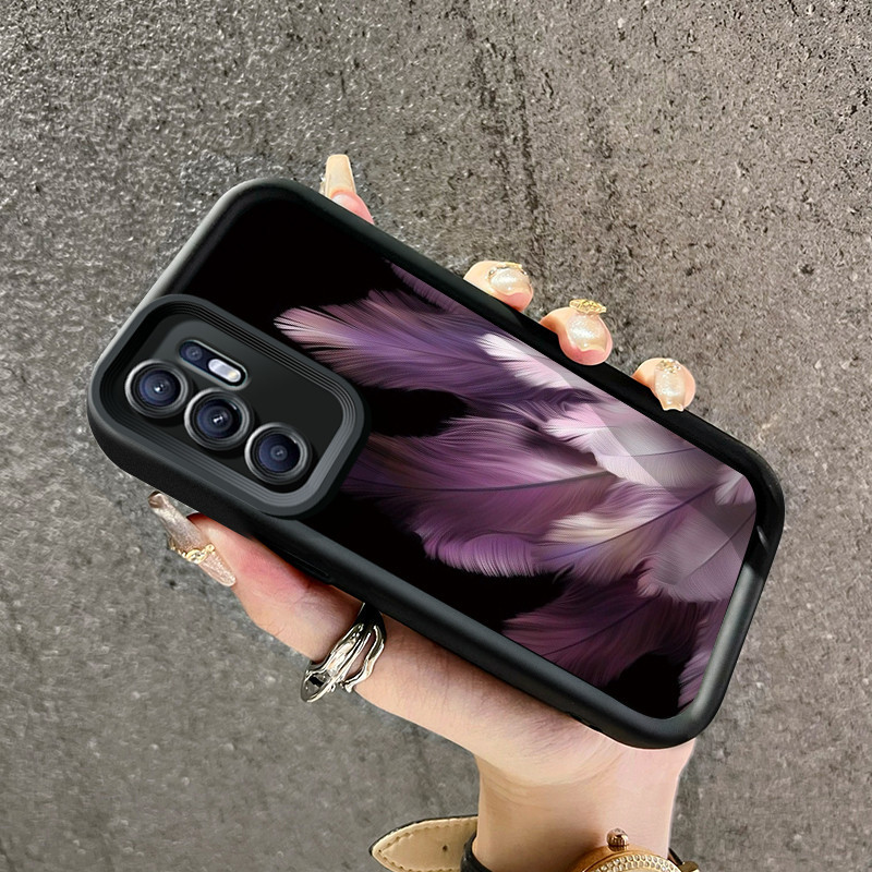 Casing Hp OPPO Reno 6 Case Casing silikon lunak HP Softcase silikon lunak casing ponsel bulu gradien