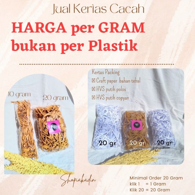 

NEW Sekaliii KERTAS CACAH | PALING MURAH KERTAS SERUT | KERTAS PACKING KADO | MINIMAL Order 20 gr