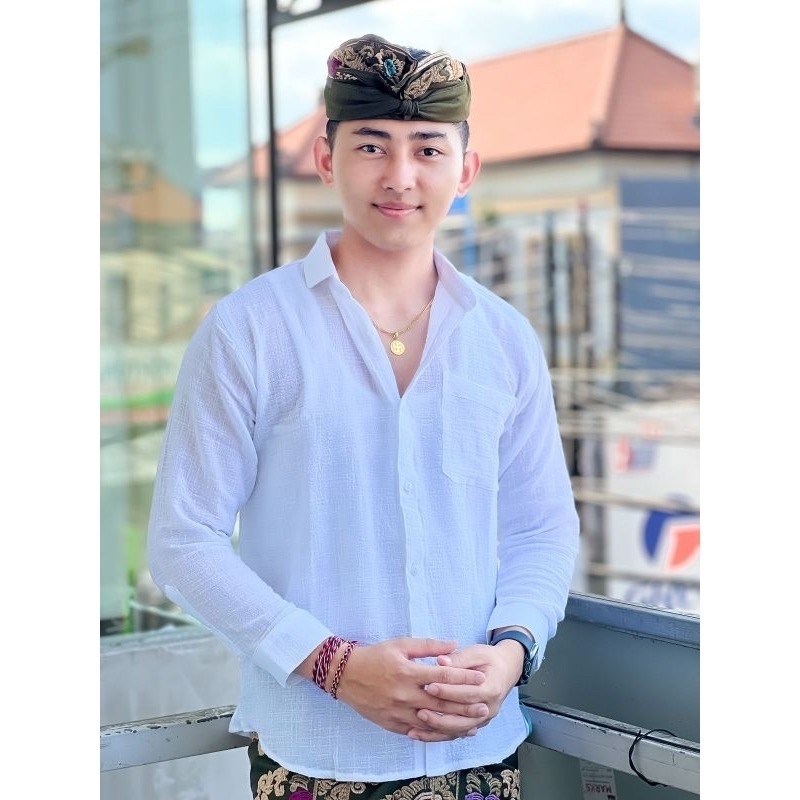 kemeja pria bali / kemeja pria kain serat jagung