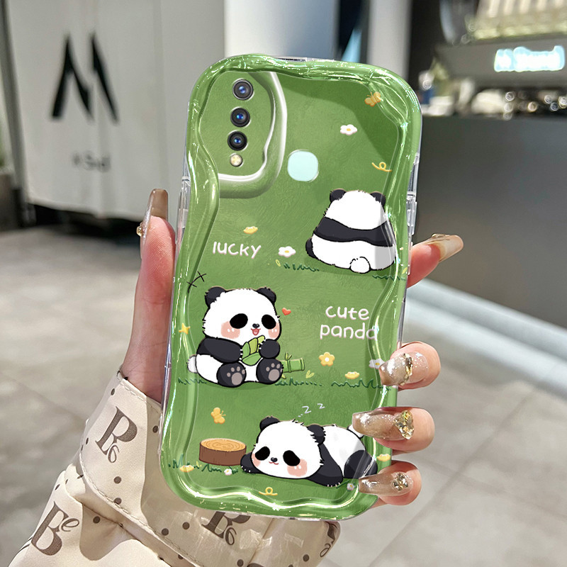 Casing Hp VIVO Y19 VIVO Y5s Case HP pelindung silikon casing lembut baru Softcase ponsel pola Panda 