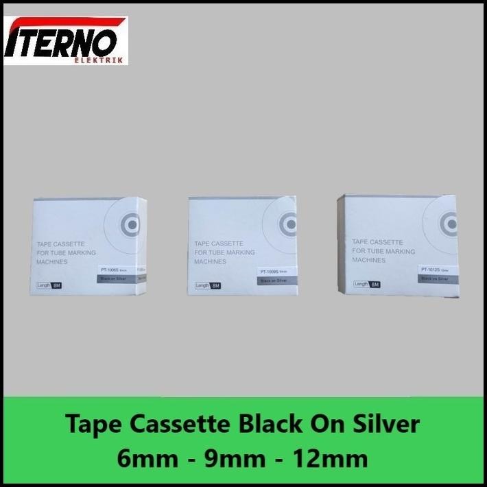 

GRATIS ONGKIR PUTY LABEL TAPE CASSETTE 6MM PT-1006S BLACK ON SILVER UNTUK PT1010 !!!!!