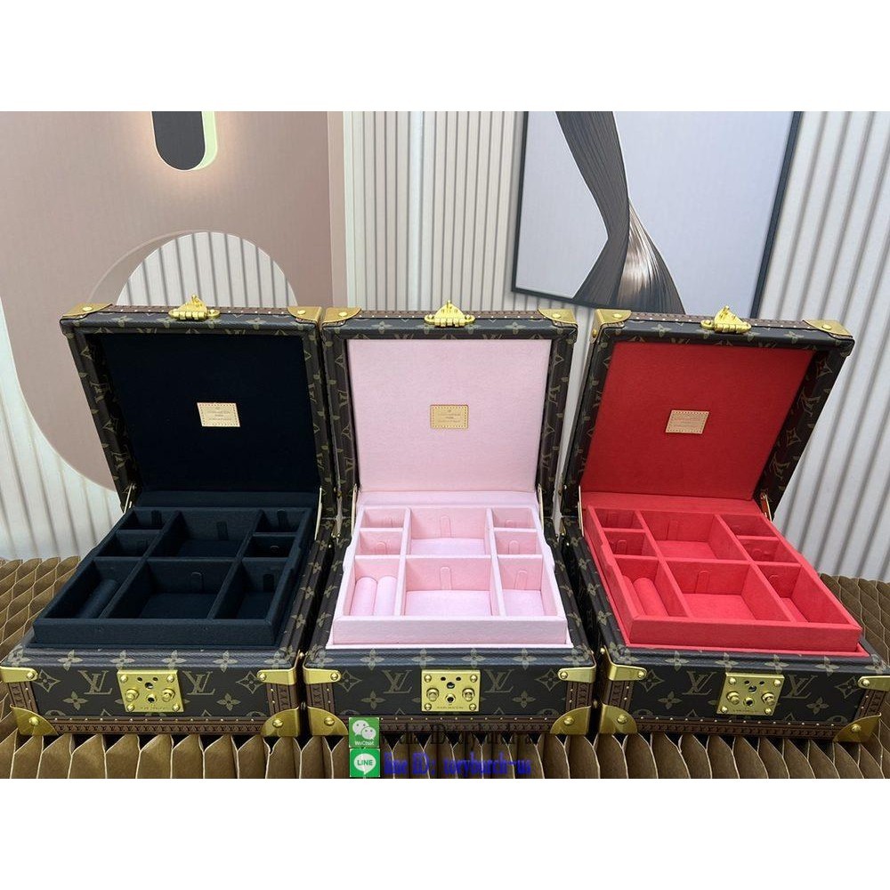 Vintage LV jewelry organizer case ornament storage box with reinforced metal corner
