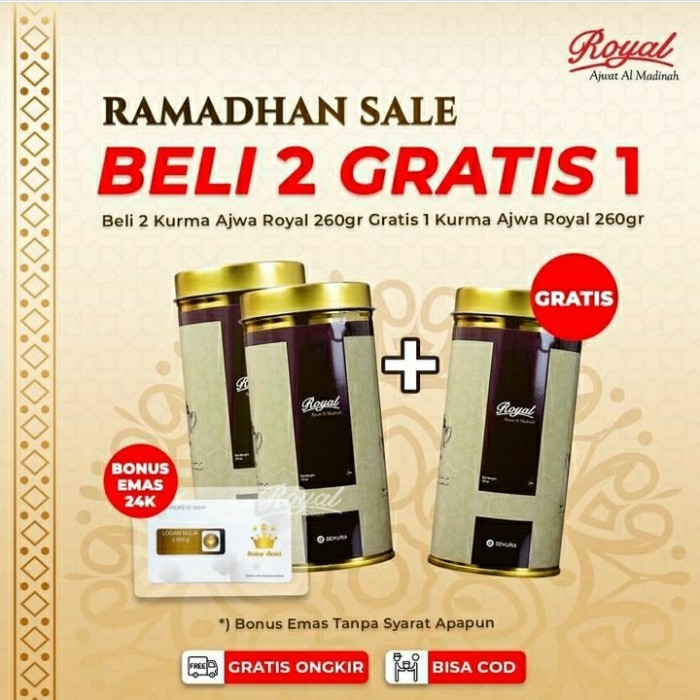 

2pcs kurma azwa royal premium 260g free 1pcs kurma azwa royal premium