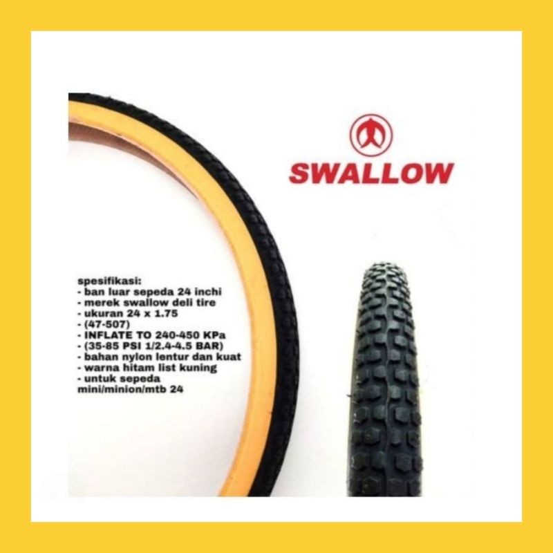 swallow ban luar sepeda mini mtb 24 x 1.75 / 2.00