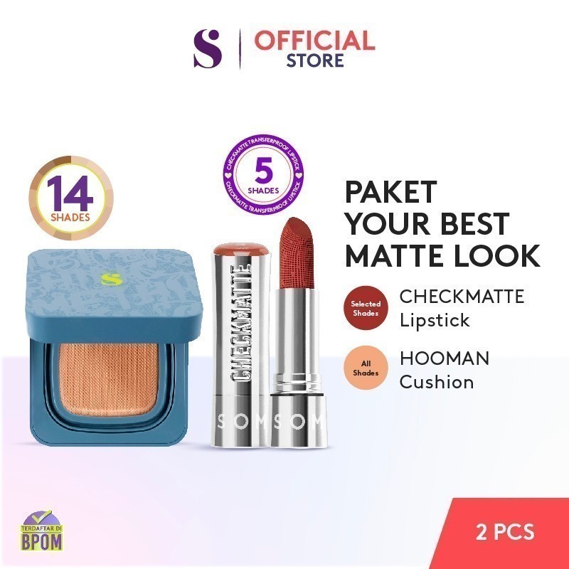 SOMETHINC [2 PCS] Your Best Matte Look - Hooman Breathable Cushion &amp; Checkmatte Transferproof Lipstick