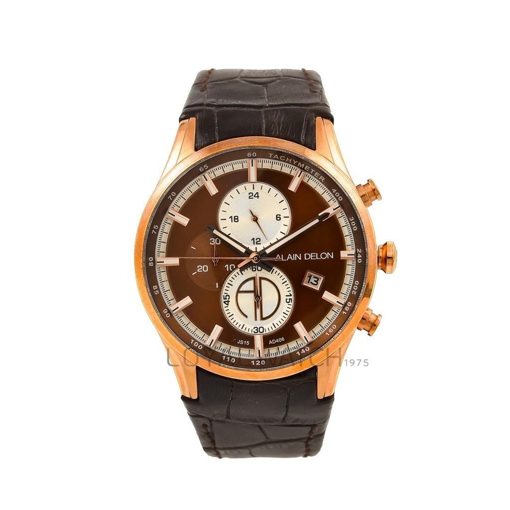 Loyal Watch 1975 - Jam Tangan Alain Delon  Pria Ad406-1542C Coklat Rosegold