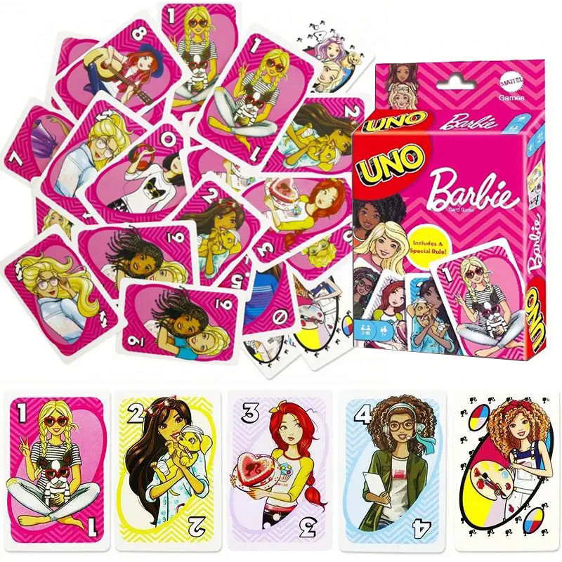 UNO Barbie Characters Matching Card Game Japanese Anime Totoro Pikachu Family Party Fun Entertainmen